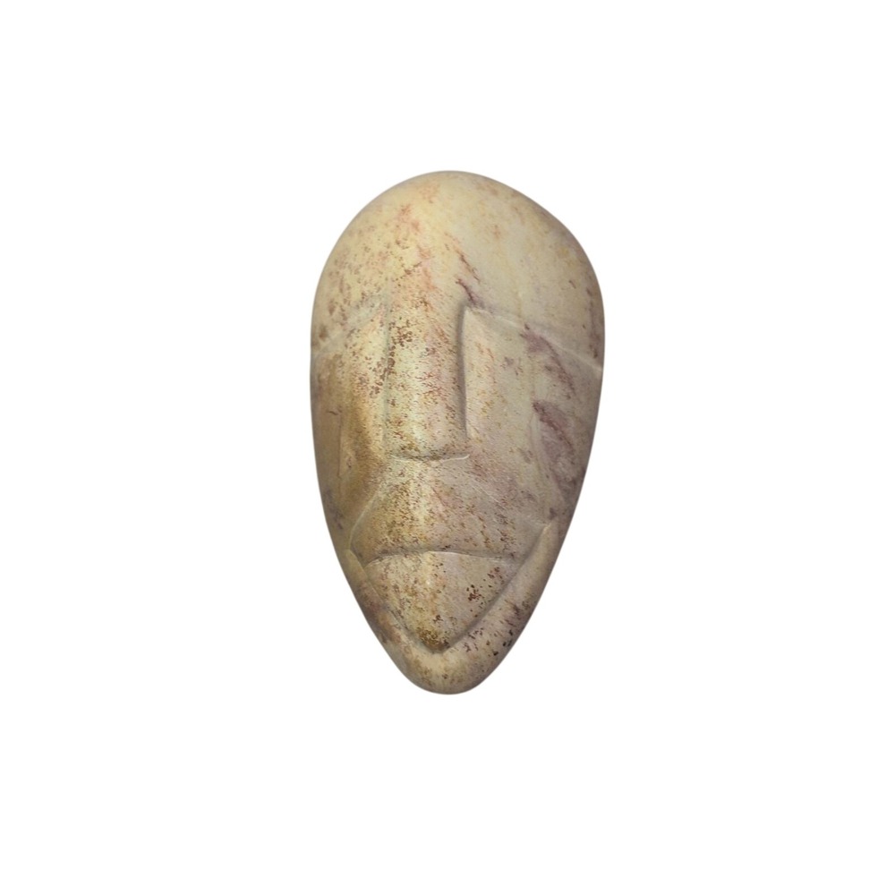 Vintage Soap Stone African Face Trinket Jewelry Box Hand Carved in Kenya